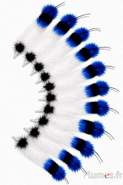 Gans - indianenveer - 30-35 cm - wit-zwart-blauw